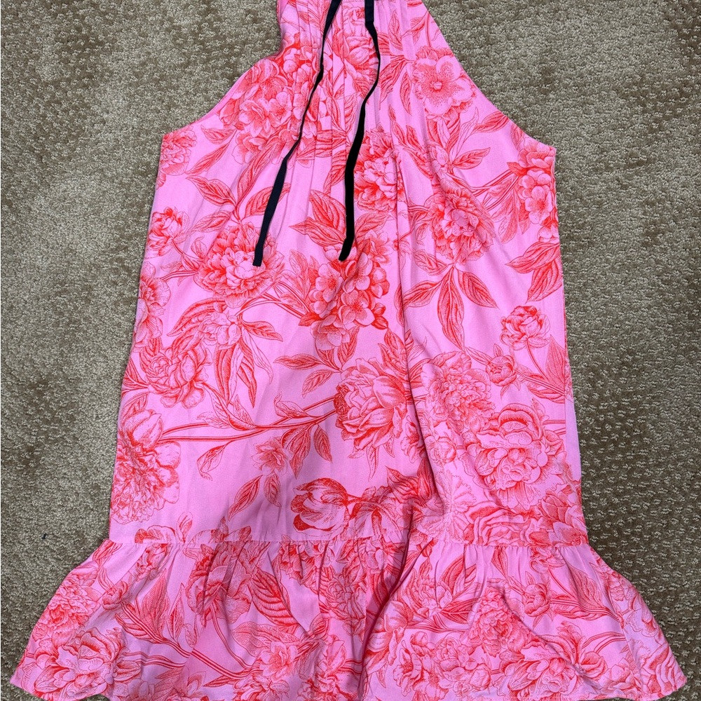 Floral Pink Halter Dress